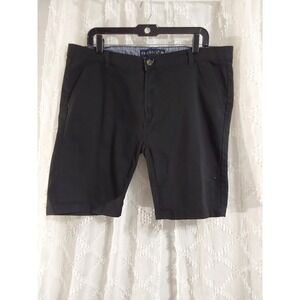 True Rock Mens Black Chino Shorts Flat Front slim fit Twill shorts‎ Size 38